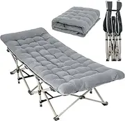 CHENDY Folding Camping Cots for Adults - Most Comfortable, Double Layer Oxford Sturdy Folding Sleeping Cots - Portable with Carry Bag (10 Feet Supports)
