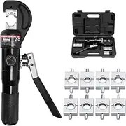 Hydraulic Cable Lug Crimper, 4-70Mm² Hydraulic Crimping Pliers, 9 Sets of Crimping Dies, Hexagonal Crimping Style, Maximum Output 45Kn, All-Steel Material, for Copper and Aluminum Cable Terminals
