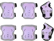 Kids Protective Gear Set | Knee and Elbow Pads with Wrist Guards,Adjustable Secure Flexible Skateboard Guards for Scooter Cycling Youth Girls Skating Boys