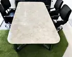 White Quartz Agate Dining Table Top for Office Meeting Conference Room Decor
