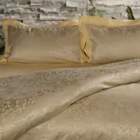 在飛比找momo購物網優惠-【Corpo Bedding】蠶絲棉色織緹花被套枕套4件組-
