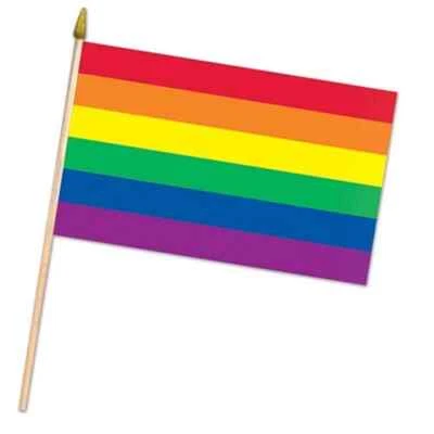 8pk Rainbow Small Wavers Hand Held Gay Lesbian Pride Support LGBT Rainbow Flag