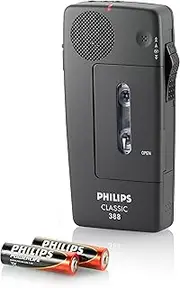 Philips LFH0388 Analogue Mini Cassette Dictaphone 30 Mini Cassette Hand Strap Anthracite