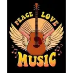 PEACE LOVE MUSIC: CUTE PEACE LOVE MUSIC HIPPIE HIPSTER FESTIVAL 2020-2021 WEEKLY PLANNER & GRATITUDE JOURNAL (110 PAGES, 8