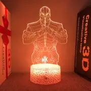 Mortal Kombat Figure 3d Led Lamp For Bedroom Custom Heroes Night Lights Game Roo