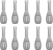 CATIEBYE Mini Stainless Steel Tongs for Buffet 10 Pack for Sugar Ice Appetizers Kitchen Use