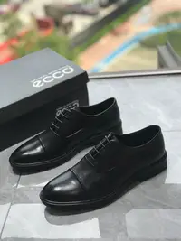 在飛比找Yahoo!奇摩拍賣優惠-ECCO愛步新款男士商務休閑皮鞋結婚鞋男鞋子C黑色38-44
