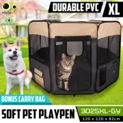 Pet Playpen Puppy Dog Cat Play Pen Soft Crate Cage Enclosure Tent Portable XL GR