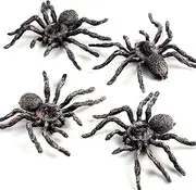 Realistic Giant Spider Action Model - Plastic Animal Toy Figures, Lifelike Educational Learning Toys for Boys and Girls, Halloween Prank Props Party Supplies (4)