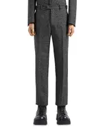 Emporio Armani Wool Grisaille Regular Fit Pants