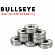 Bullseye Skateboard Bearings Abec 9 Rated Set 8 Chrome Serviceable Ball Bearings