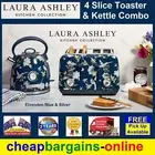 LAURA ASHLEY TOASTER & KETTLE COMBO 4 SLICE TOASTER 1.7 Lt KETTLE BLUE & SILVER