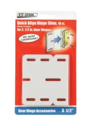 EZ Shim HS350BP Quick Align Hinge Shim, 3-1/2 in L x 1/16 in T, Plastic, White