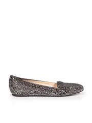 Black Suede Silver Studded Flats
