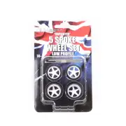 DDA 1:24 Scale Low Profile White Wheels Tyres Axles Holden Ford Models