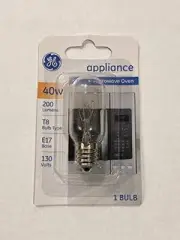 GE Appliance Bulb 40w T8 E17 Base 130 Volts
