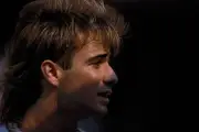 Andre Agassi USA during a Men's Singles match during the U.S.Open - Old Photo