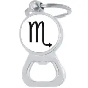 Scorpio Zodiac Bottle Opener Keychain - Metal Beer Bar Tool Key Ring