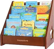 TUEGEGNS Montessori Bookshelf,Toddler Bookshelf for Kids,Organize Your Little One's Reading Adventure with Our Natural Wood Kids Bookshelf - Perfect for Ages 1-5! (Brown)