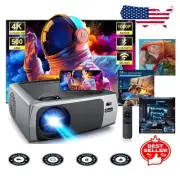 Compact WiFi & Bluetooth Projector - 1080P HD, 270" Display for Movies & Gaming