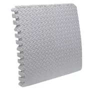 Exercise Mat EVA Foam Interlocking Tiles Gym Flooring Fitness Yoga Workout white