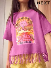 Purple Sequin Butterfly Fringe T-Shirt (3-16yrs) (AG5724) | $24 - $35