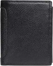 [SKUZA] Wallet,Card Bag,Male Genuine Leather Wallets Men Wallet Credit Business Card Holders Vintage Brown Leather Wallet Purses Zipper Coin Pocket (Color : Brown) (Balck)