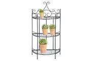 Esschert Design Etagere Frame Half Round Folding Shelf Garden Storage Black