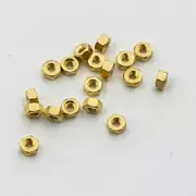 Hex Nuts; 1.2mm Thread Nickel Silver in Gold 100 count SM422G