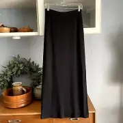 NWT St. John Basics Black Santana Knit Long Maxi Skirt w/ Side Slit Size 4