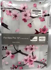 MacBook Pro 13" Hard Shell Case & Keyboard Cover Transparent Floral Flowers