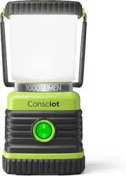LED Camping Lantern, Consciot Battery Powered Lantern 1 Pack, Light Green