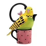 Cosmos Flights of Fancy: Yellow Parakeet Tea For One Teapot Cup Set By Babs