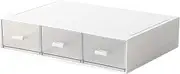 Desk Organizer-Stackable Storage Drawers, Plastic Compact Desk Storage Box Perfect for Collection Small Item/Cosmetic Office Organizer - 3 drawers (White)
