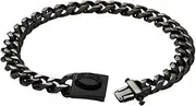 Dog Chain Collar Gold Dog Collar, 19mm Cuban Link Collar, 316L Martingale Stainless Steel, Chew Proof Heavy Duty Pitbull Collar(Black,18inch)