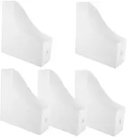 SEWACC 5pcs Plastic File Storage Box Curved Design Magazine Organizer for Desktop Efficient Document Racks for Home Office School Use Tidy and Space Saving