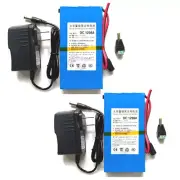 2PCS Portable DC 12V 9800mAh Rechargeable Li-ion Battery For CCTV Pack DC 1298A
