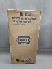 Vintage Dixie Cup World War 2 Era Steel Dispenser Sealed In Box. Incredibly Rare