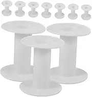 TEHAUX 10pcs Empty Plastic Spools for Bobbin Wire Thread and Lace DIY Embroidery Craft Spools Design