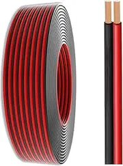 UL Certified Tinned Copper Core 14/16/18/20/22/24AWG 300V Double Electronic Wire Low Voltage Cable Suitable for Billboard LED Light Power Cable(50ft,16/2AWG)