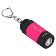 2.1" Mini Rechargeable LED Keychain Flashlight USB Charging Bright Pink
