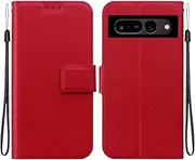 Compatible with Google Pixel 7 5G Flip Kickstand case Cover,Compatible with Google Pixel 7 5G Magnetic Wallet Case Red