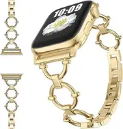 [Fleshy Leaf] Bands Compatible with Apple Watch Band 38mm 40mm 41mm 42mm 44mm 45mm 49mm Women, Jewelry Metal Strap Adjustable Replacement Bracelet Wristband for iWatch Ultra 8 7 6 5 4 3 2 1 SE
