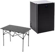 Kings Stayzcool 110L Upright Fridge Freezer |12V/24V | Reversible Door | Ute caravan boats camping picnic + Portable Alloy Camping Table