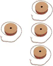 Ipetboom 4 Rolls Pompom Ribbon Tinsel Bows for Wrapping Package Presents Christmas Tree Ribbons Simple Years Stripes Gold Bow Holiday Garland Red Wrap Xmas Line Decorations Decor Polyester