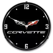 C6 Chevy Chevrolet Corvette Black Tie Backlit LED Lighted Man Cave Wall Clock