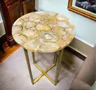 Yellow Agate Side Table Top, Agate Coffee & End Table Top, Decor Home Furnitures