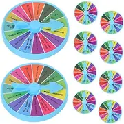 MUSISALY 10pcs Entertainment Mini Roulette Wheel Color Prize Wheel Spinning Pins Wheel of Fortune Prize for Team Building Group Game Wheel Mini Spinners Wheel Prize Raffle Plastic