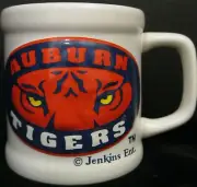AUBURN UNIVERSITY TIGERS WHITE COFFEE MUG CUP WITH RAISED EMBLEM BY JENKINS ENT.
