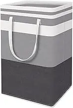 HomeHacks 1-Pack Large Laundry Basket,Waterproof, Freestanding Laundry Hamper, Collapsible Tall Clothes Hamper with Extended Handles for Clothes Toys in The Dorm and Family-(Gradient Grey, 75L)